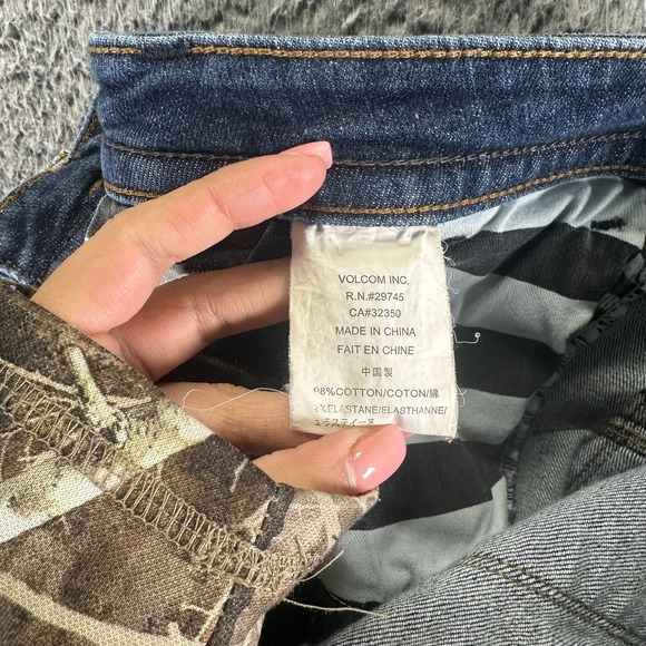 Volcom Nova Solver Jeans Men's 36x32 Blue Cotton Denim Straight Faded Stretch - Picture 5 of 11